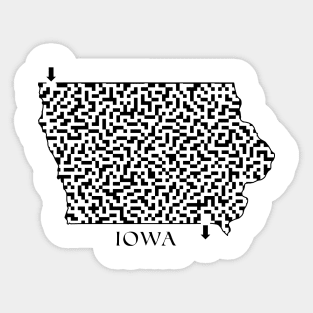 State of Iowa Maze Sticker